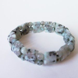 Natural Sesame Jasper stretch bracelet (#866)